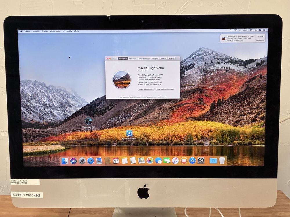 Imac 21,5 2013 ecrã lascado