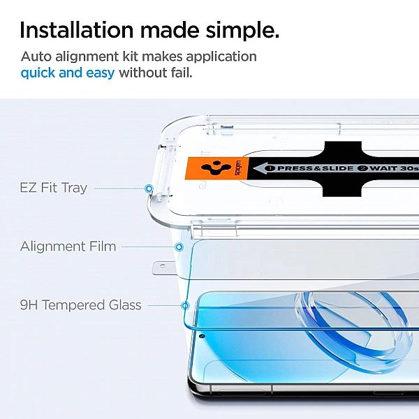 2x Szkło Hartowane Spigen Glas.tr "Ez Fit" do Samsung Galaxy S23+ Plus