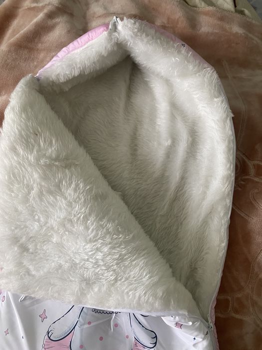 Зимовий конверт-спальник з непромокаючої преміум-плащівки та хутра