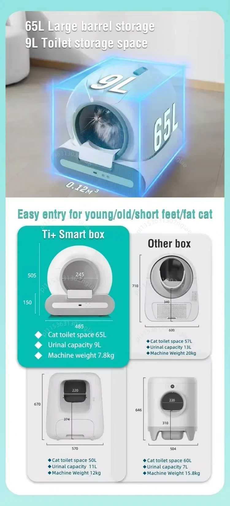 Caixa de Areia Automática para Gatos com Controlo por APP