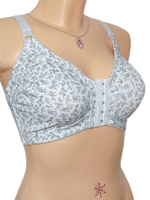 Biustonosz miękki Han zapinany z przodu biały wygodny 95D