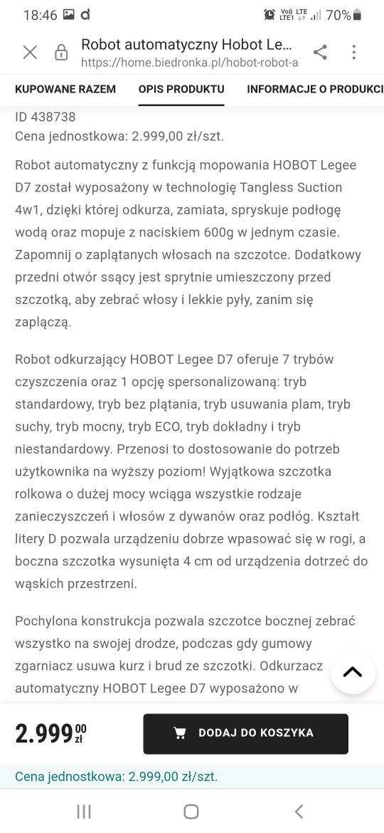 Robot sprzątający hobot legge D7