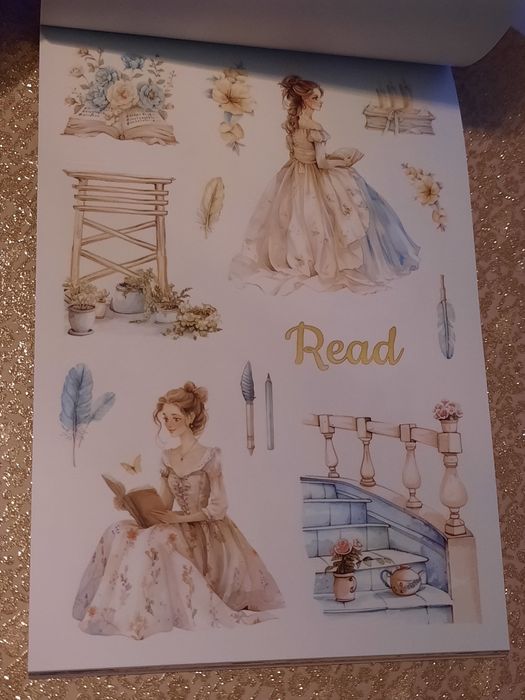 20 páginas repletas de autocolantes temáticos, Princesas, jardin