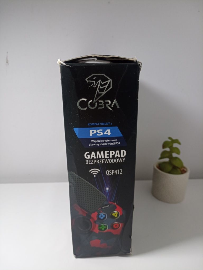 Pad Cobra do PS4 - bezprzewodowy | czerwony moro |