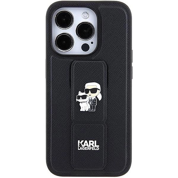 Etui Karl Lagerfeld Gripstand Saffiano Karl&Choupette Pins na iPhone 1