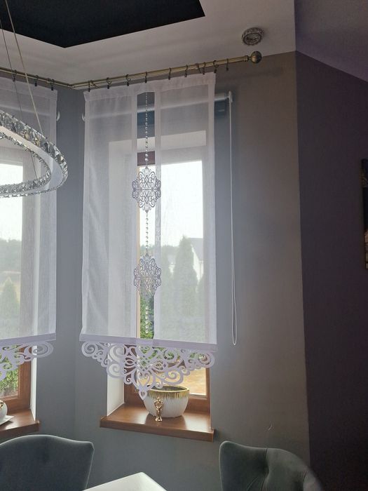 Firanka panel ażur glamour biała 100 x 155