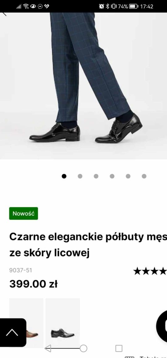 Eleganckie półbuty męskie ze skóry licowej, jak nowe