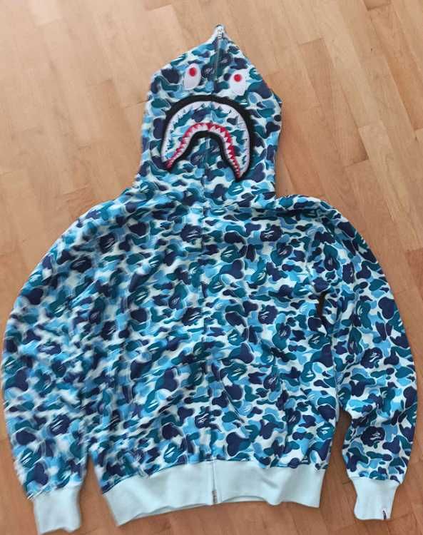 bluza bape shark full zip blue rozmiar xl