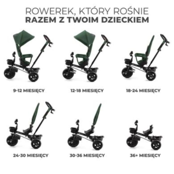 KINDERKRAFT Rowerek dziecięcy trójkołowy wózek spacerówka 6w1 AVEO