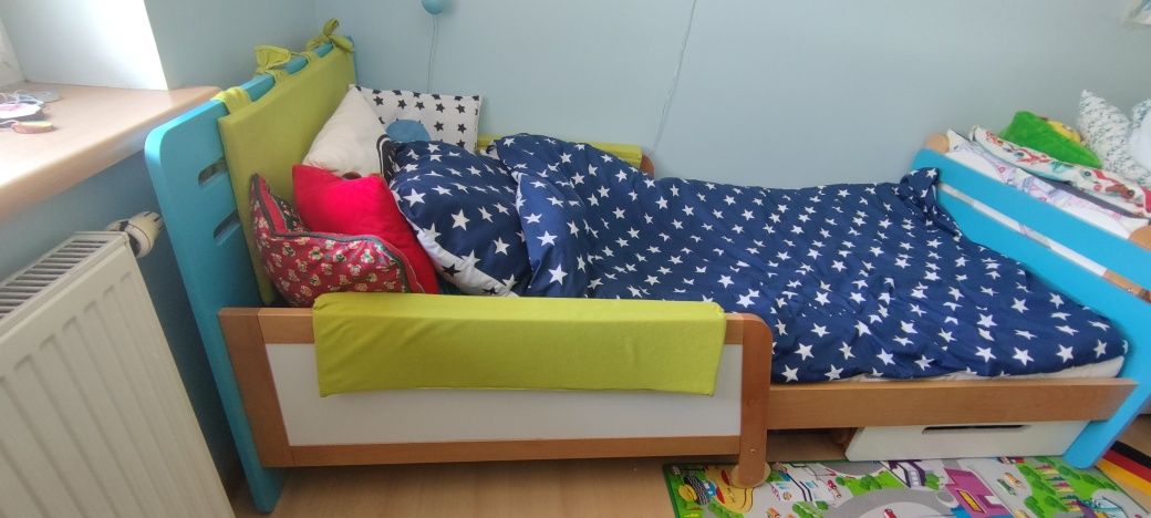 Timoore łóżko rozsuwane SIMPLE (165-205cm), drewniane+materac+szuflada