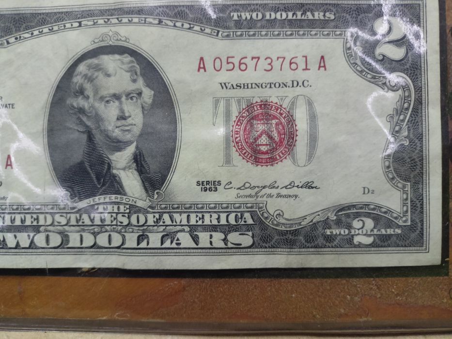 2 доллара 1963 года в сувенирной упаковке
