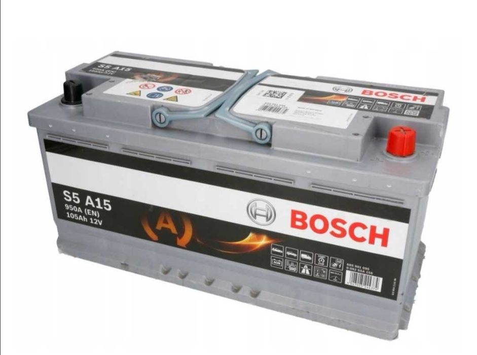 Акумулятор Bosch S5A15 AGM 105Ah EN950A геливий