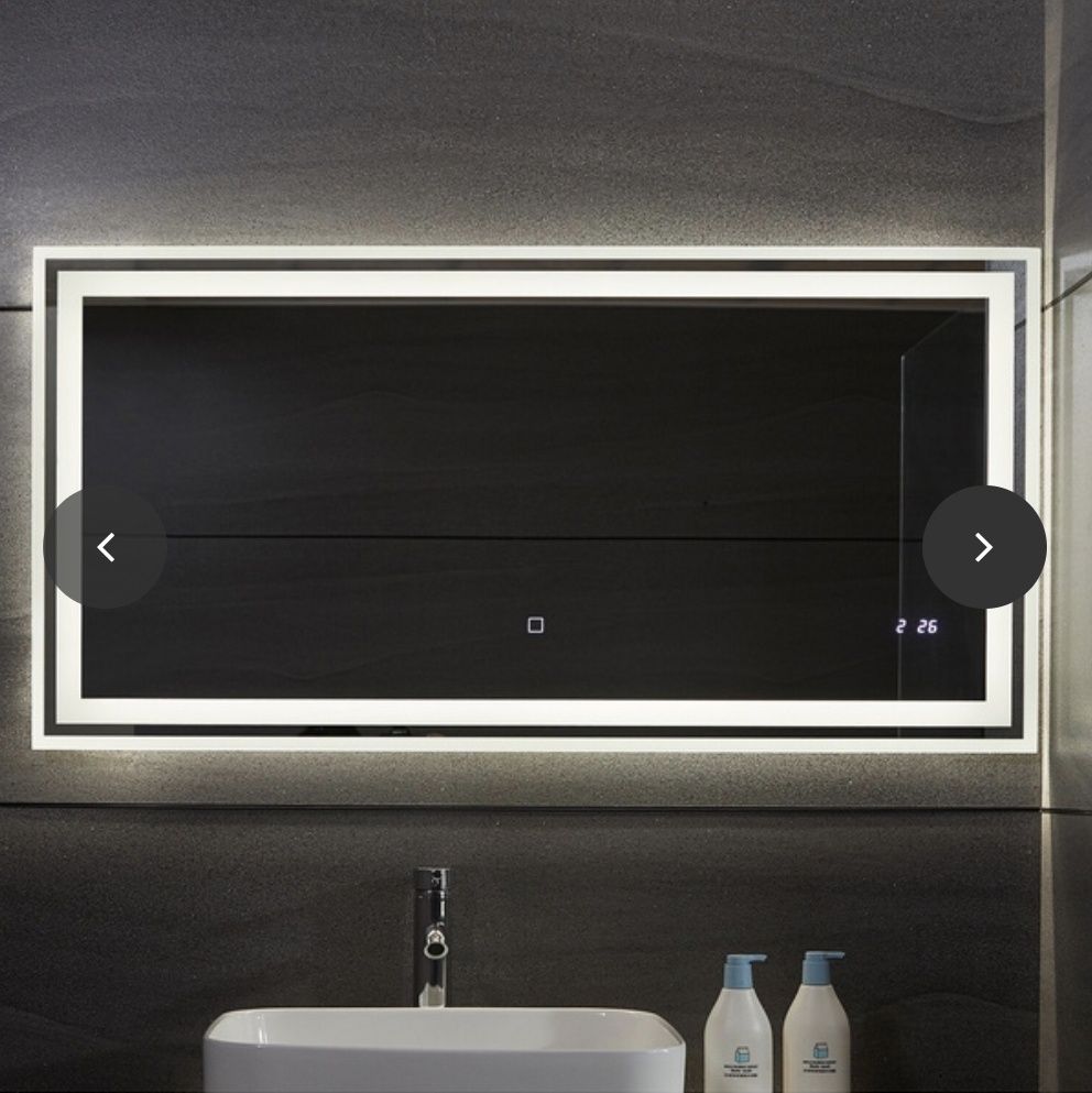 Nowe Lustro 120x60cm LED, zegar