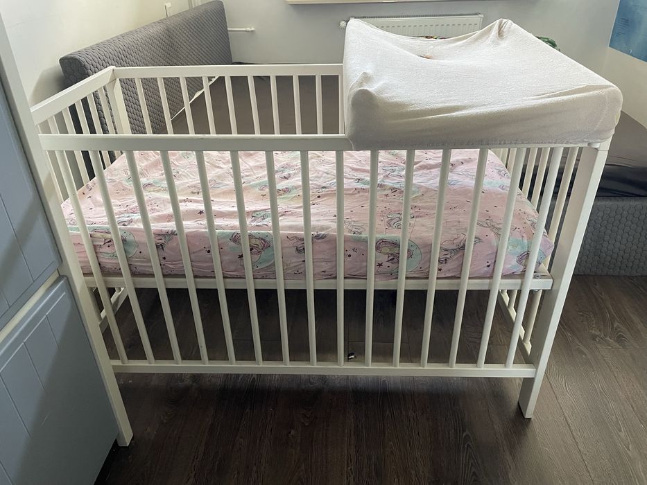 Łóżeczko dziecięce ikea Gulliver 120x60 cm + materac Hilding + gratisy