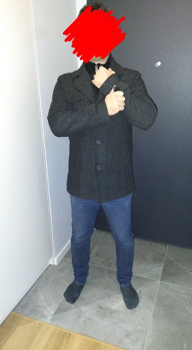 Płaszcz męski ciemnoszary SMOG