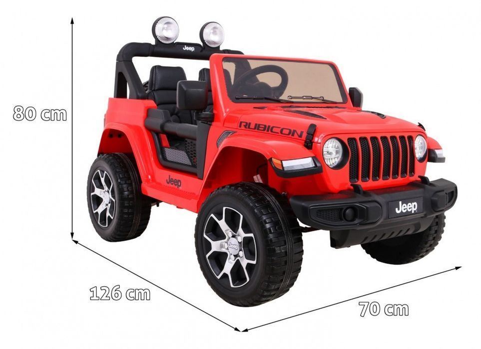 Jeep Wrangler Rubicon Na Akumulator Dla Dzieci Czerwony + Pilot Eva