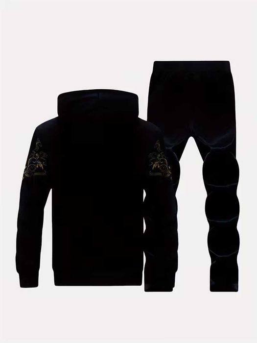 Осенне-зимний мужской спортивный комплект с флисовой толстовкой