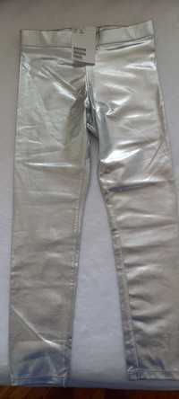 srebrne legginsy dla dziewczynki
