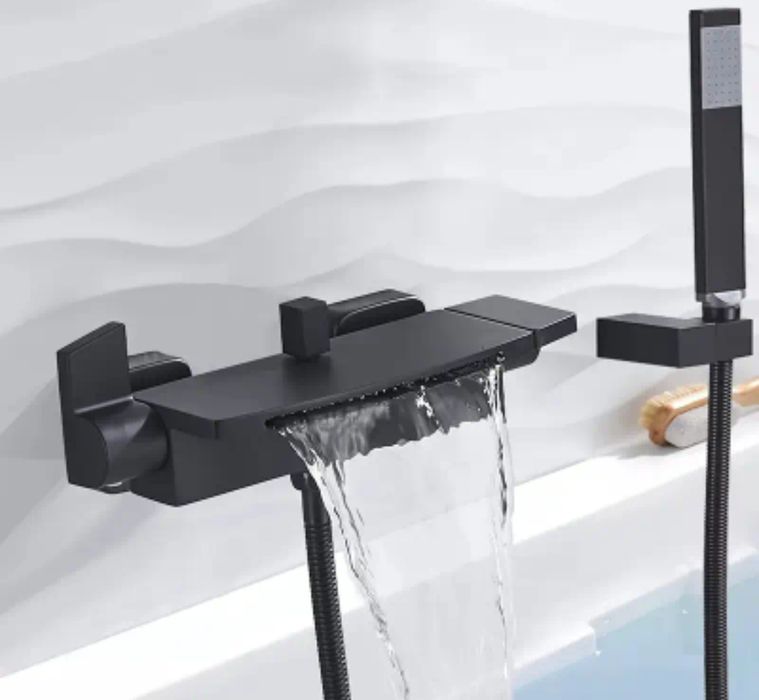 Bateria łazienkowa do wanny czarna loft prysznic