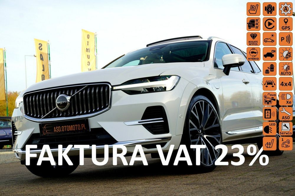 Volvo XC 60 RECHARGE panorama 4x4 ful led SKÓRA kamery pneumatyka WENTYLACJA max