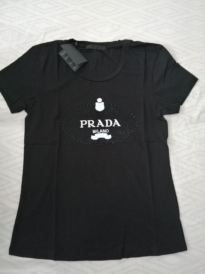 NOWA damska koszulka Prada t-shirt pp bluzka czarna XXL 44
