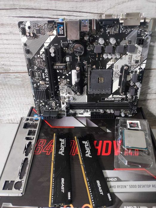 Ryzen 7 5700X 32GB DDR4  B450M HDV  комплект