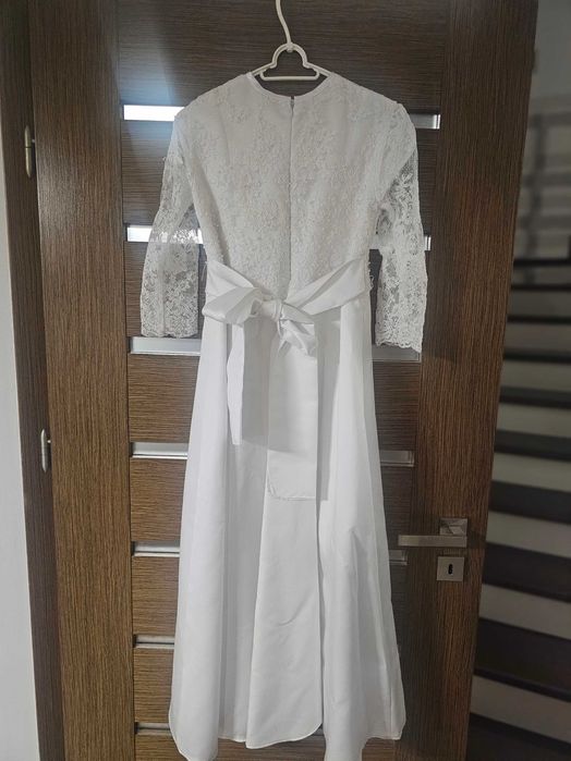 Sukienka komunijna, bolerko, biały swetr, wianki, torebka - Wilamowice