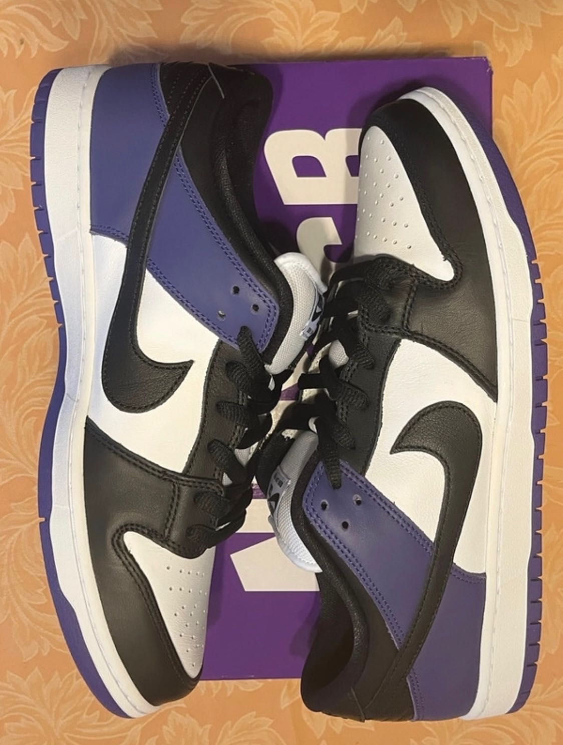Nike SB Dunk Low Court Purple / Triple White Black Travis Mocha 47.5
