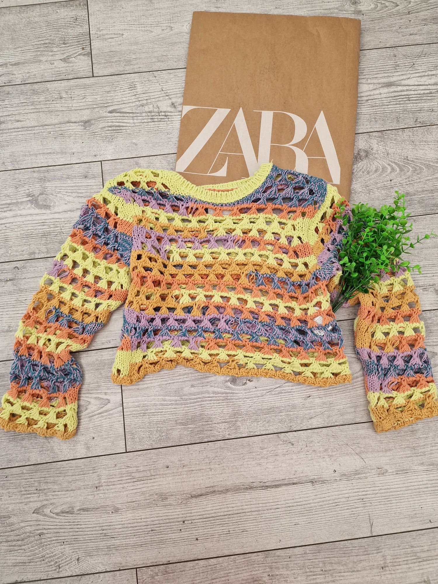 Zara szydełkowe sweterek boho lato r. 6-7 lat