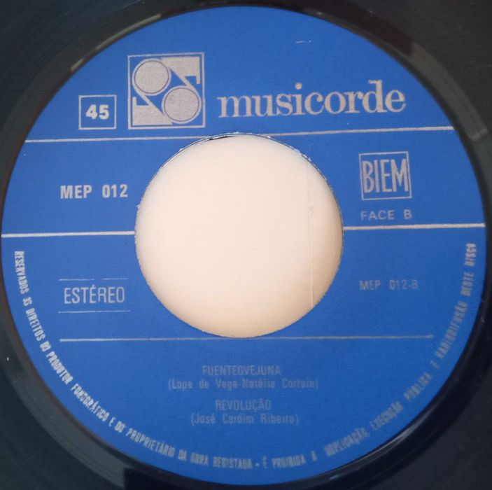 Lope de Vega / Natália Correia ...	- - - - -	Fuenteovejuna	- - - - -EP