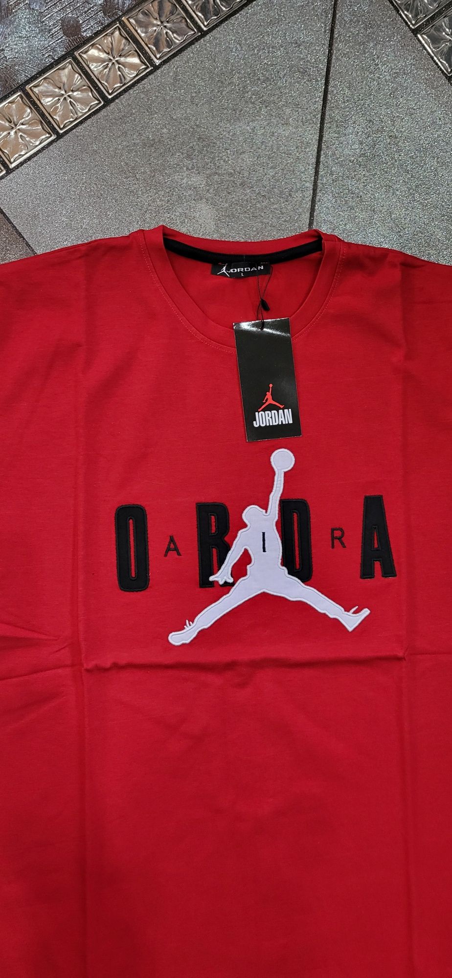 Jordan męska koszulka t-shirt młodzieżowa logo czerwona premium L