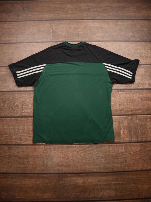 Adidas Vintage Retro Green Black Tshirt koszulka z krótkim rękawem