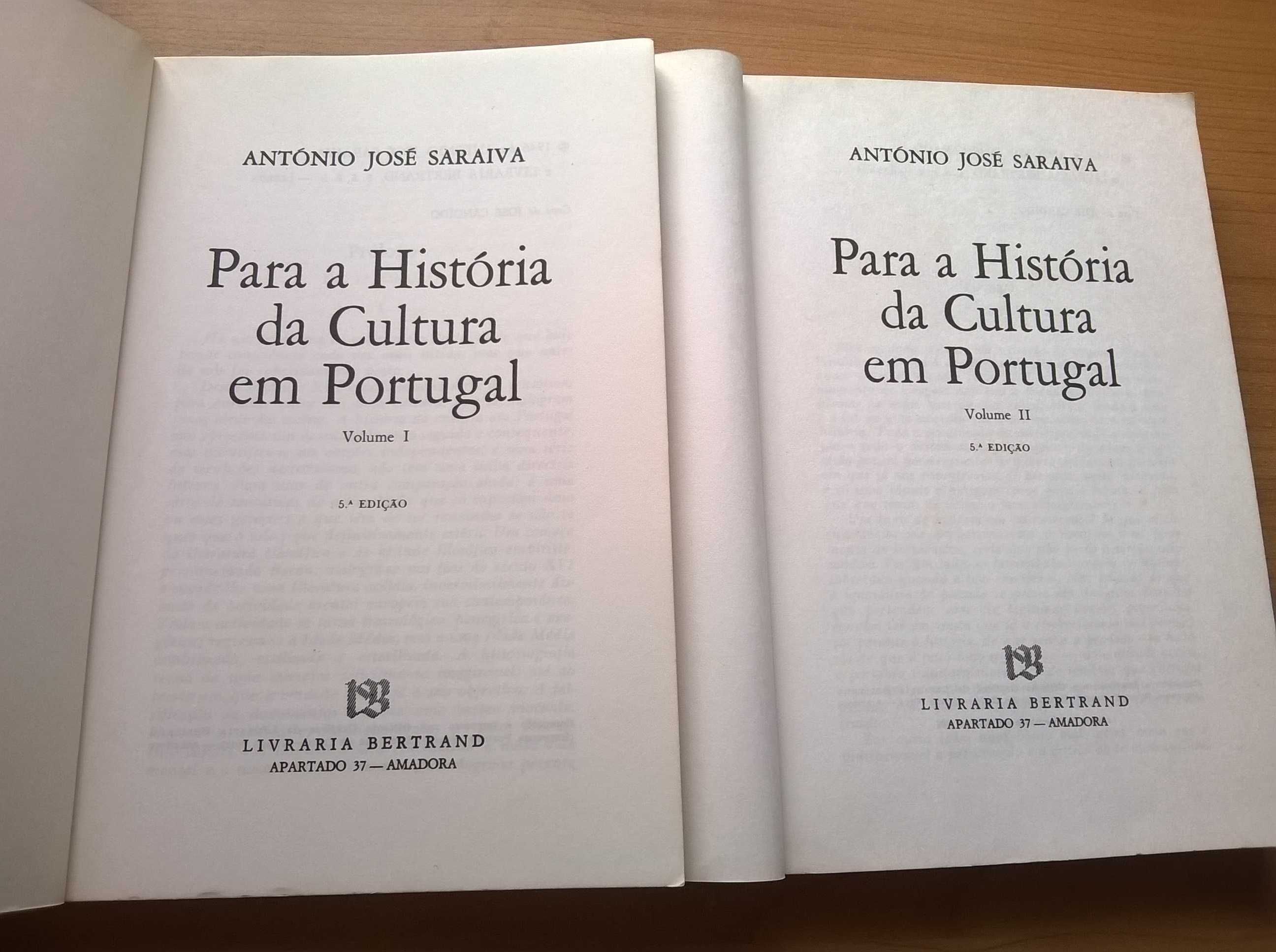 Para a História da Cultura em Portugal (2 vols) - António José Saraiva