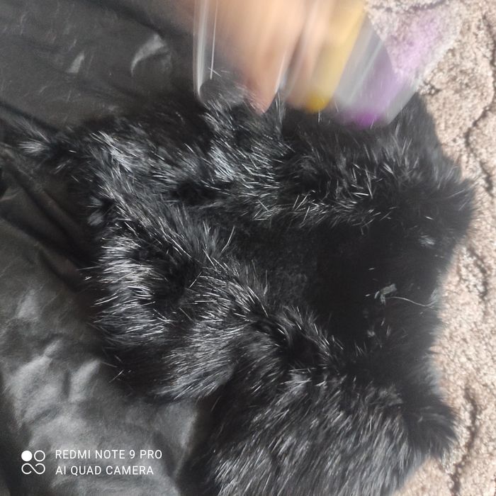 Чорне стильне пальто з натуральної шкіри