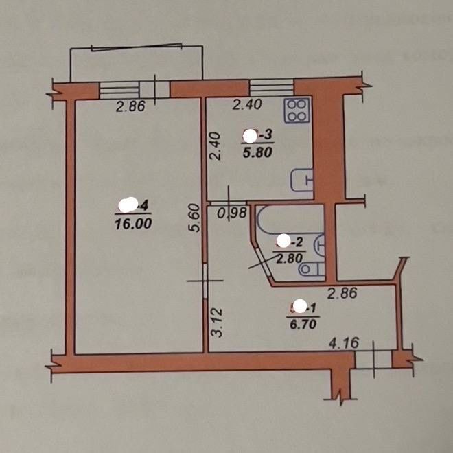 Продаж 1 кімнатної, ЩЕРБАНЮКА (ПАРК ШЕВЧЕНКА), ВСЕ залишається, БАЛКОН