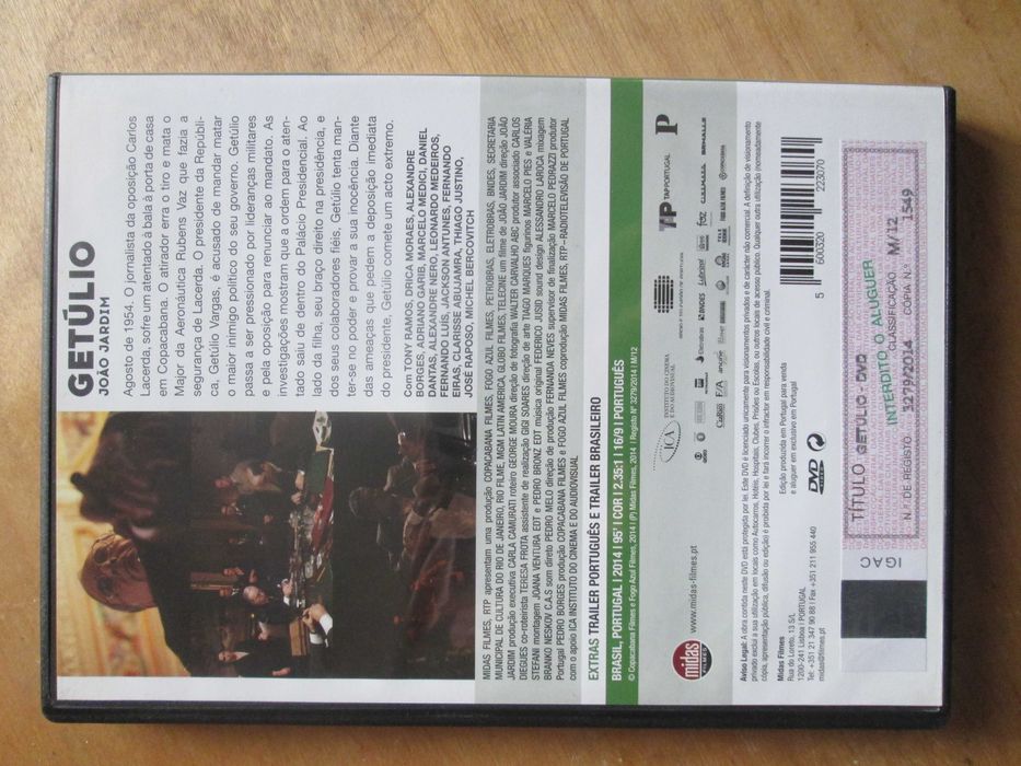 DVD Getúlio, João Jardim, com Drica Moraes, Thiago Justino, Tony Ramos