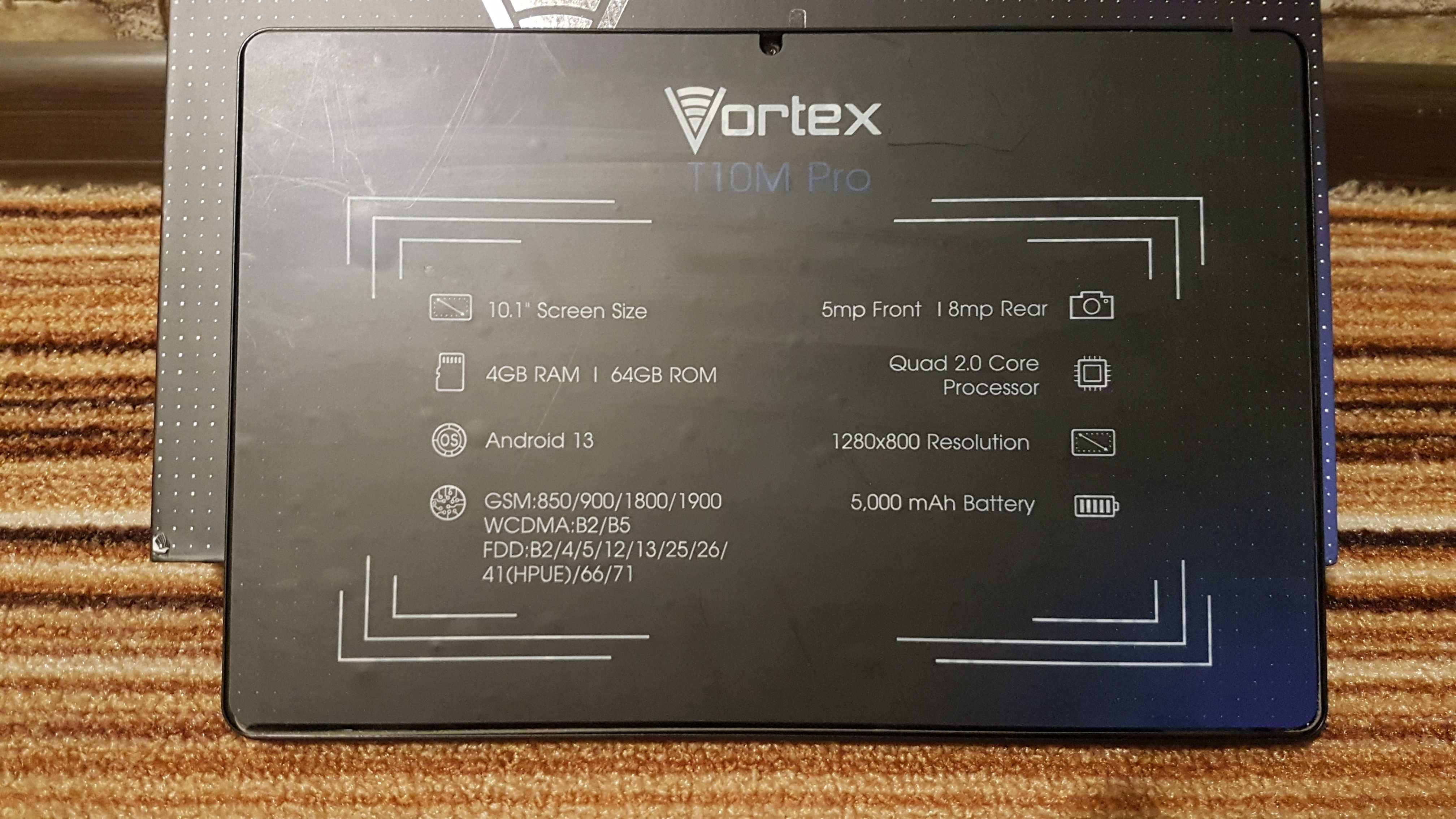Планшет VORTEX Т10М PRO 4/64. 10,1".GSM. USA. Новий.+ чохол силікон