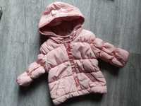 Zimowa kurtka r. 56-62 cm niemowlęca dla dziewczynki kurteczka różowa
