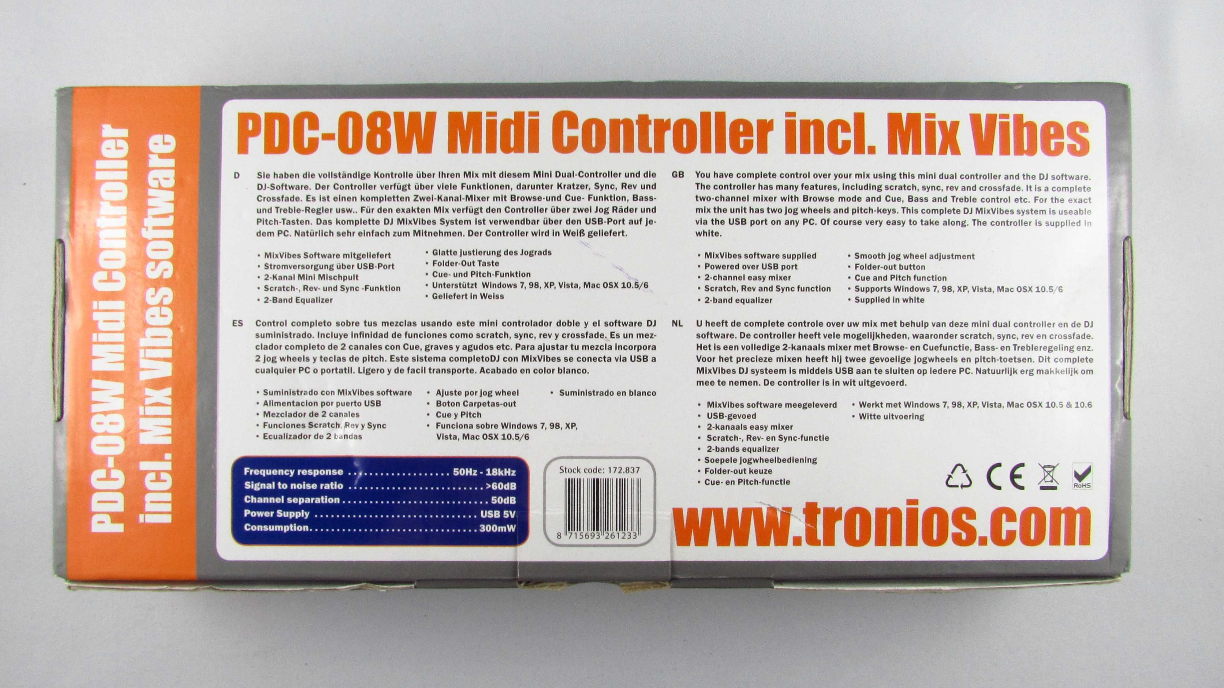 POWER DYNAMICS -  PDC-08B Konsola Mikster Kontroler DJ
