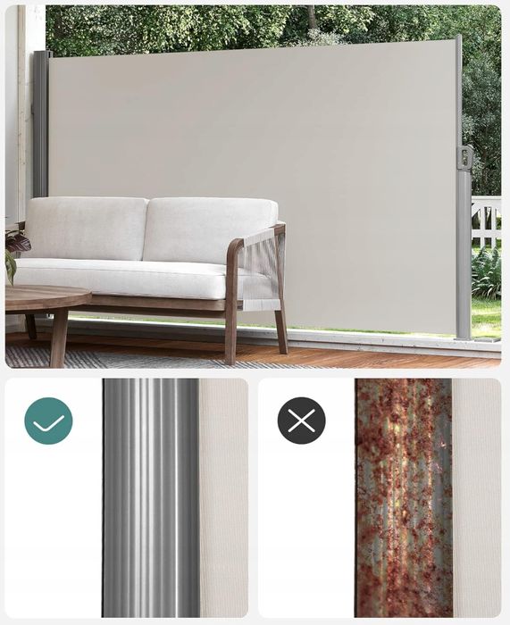 Songmics Gsa205E Roleta Boczna, Zwijana Beżowa, 2 X 3,5 M