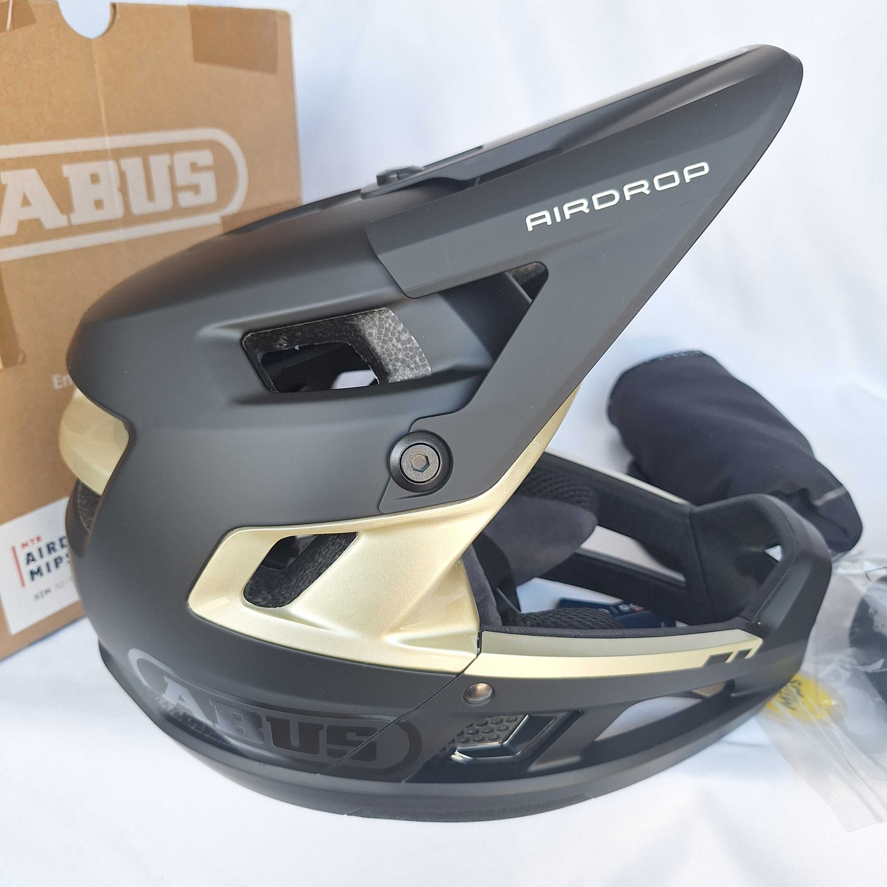 Kask rowerowy fullface Abus AirDrop Mips Black Gold S/M 52-58cm