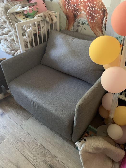 Fotel rozkladany z funkcja spania jysk szary norodden