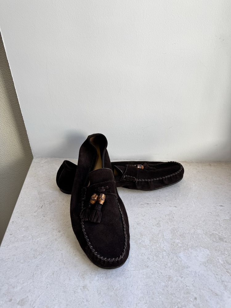 Замшевые мокасины Gucci