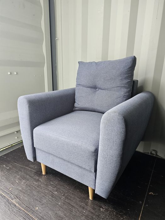 Fotel skandynawski niebieski