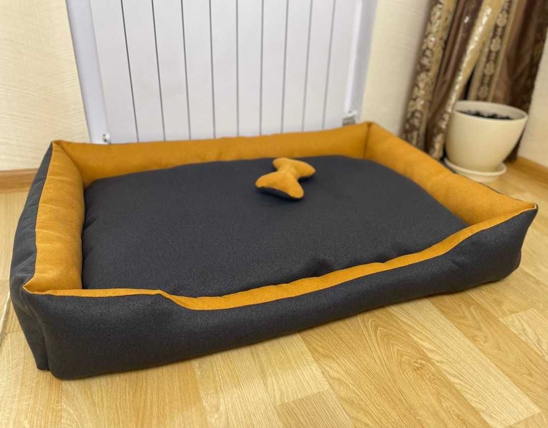 Лежак с бортиками двохстороня лежанка для Собаки велюр 120 х 80 см