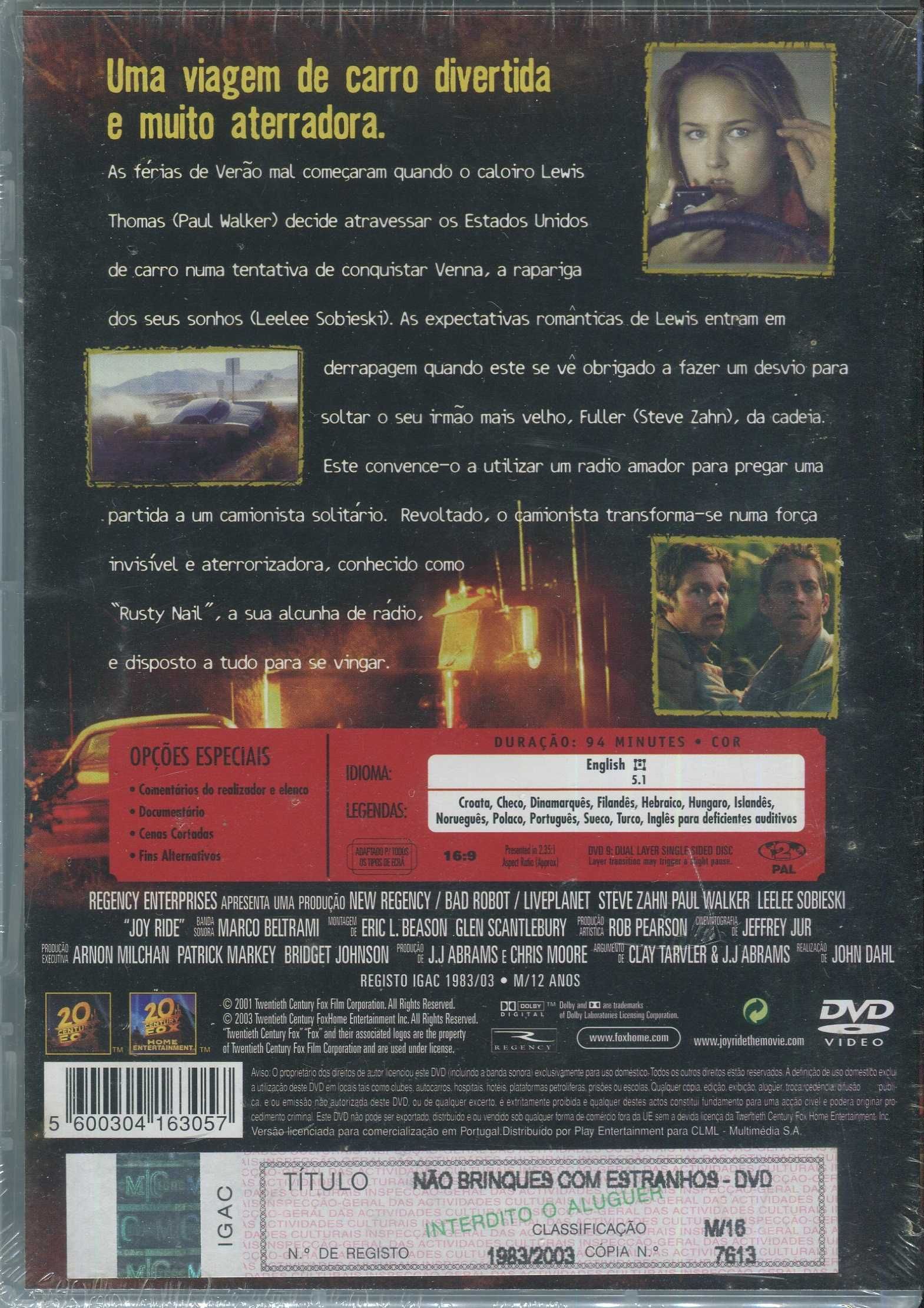 Não Brinques Com Estranhos - Novo/Selado c/ Steve Zahn, Paul Walker