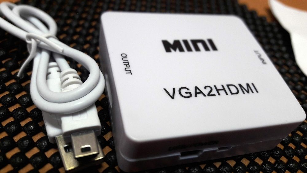 Конвертер видео VGA->HDMI +аудио 1080 VGA2HDMI переходник для монитора