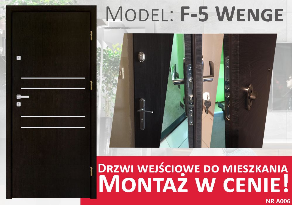 Drzwi WEJŚCIOWE -zewnętrzne do mieszkania w bloku z MONTAŻEM-wyciszone