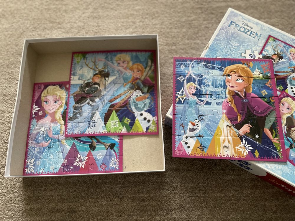 Puzzle Trefl 3w1 wiek 4+ Disney Frozen Elza i Anna kompletne