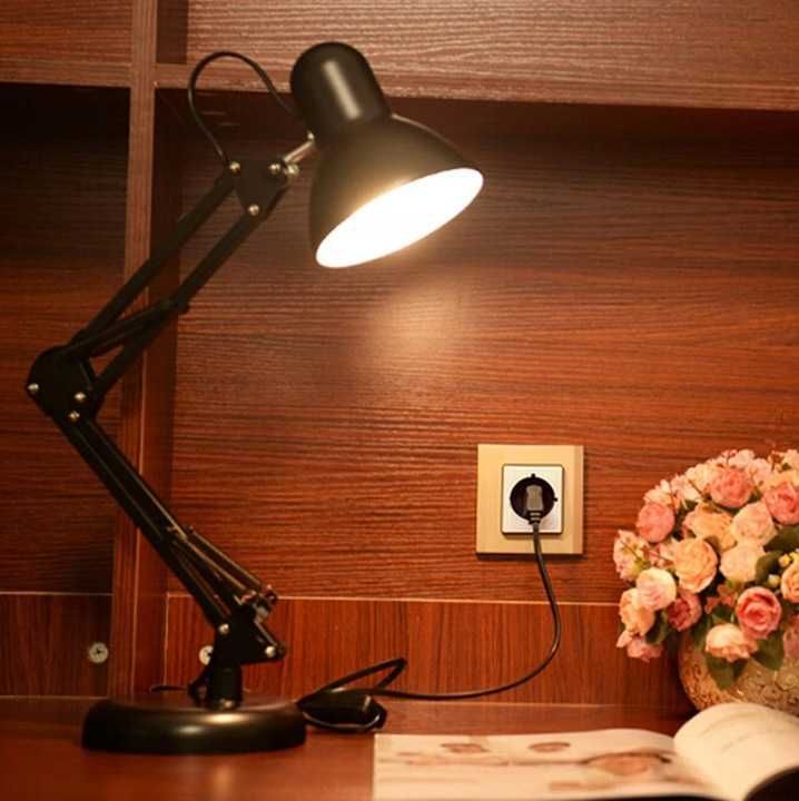 Lampka biurkowa na biurko szkolna kreślarska czarna NOWA